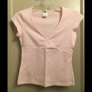 Vintage Old Navy Pink XS Short Sleeve Surplice Top